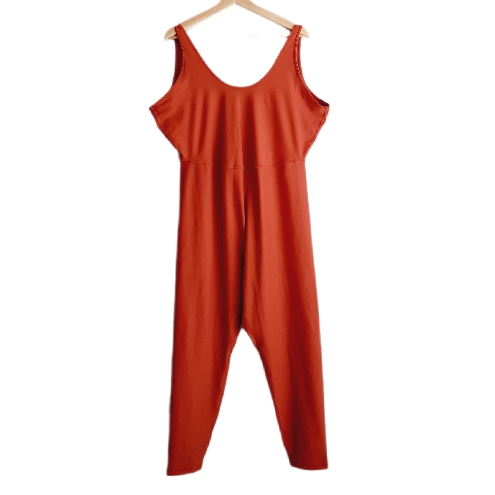 🍒 OLD NAVY Sleeveless PowerSoft One-Piece Bodysuit Mineral Rouge Pink Sz XXL